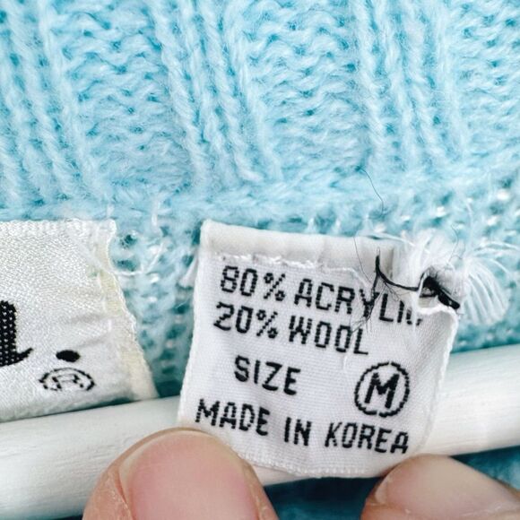 Vintage Via L.A. Paisley Knit Sweater Blue Medium - Picture 6 of 7